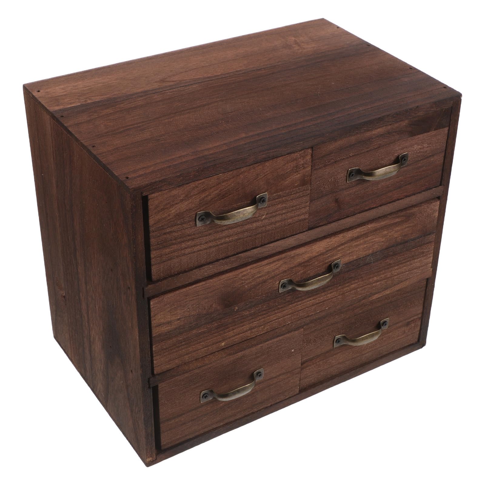 Organizer da Scrivania in Legno con 5 Cassetti Multilivello, Struttura Stabile e Design Naturale per Vanità e Camera