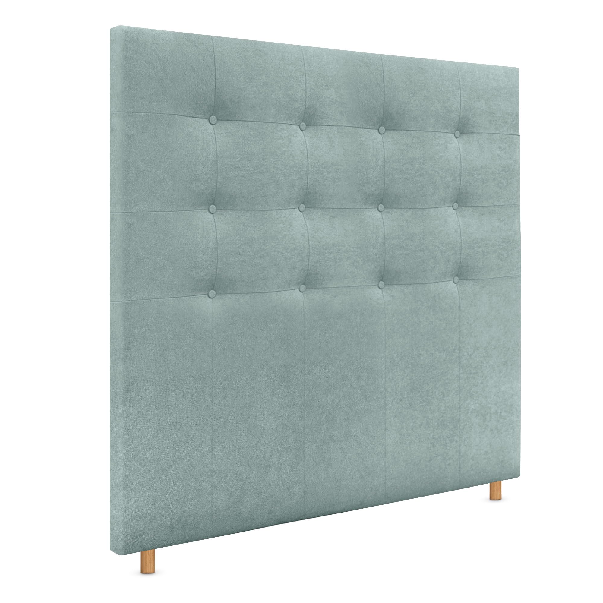 DHOME Testiera Capitonné Fino a Terra Testiera Imbottita 8cm ACUALINE in Tessuto e Similpelle per Letto Camera da Letto (135x120cm (120/135), Tessuto Verde Acqua)