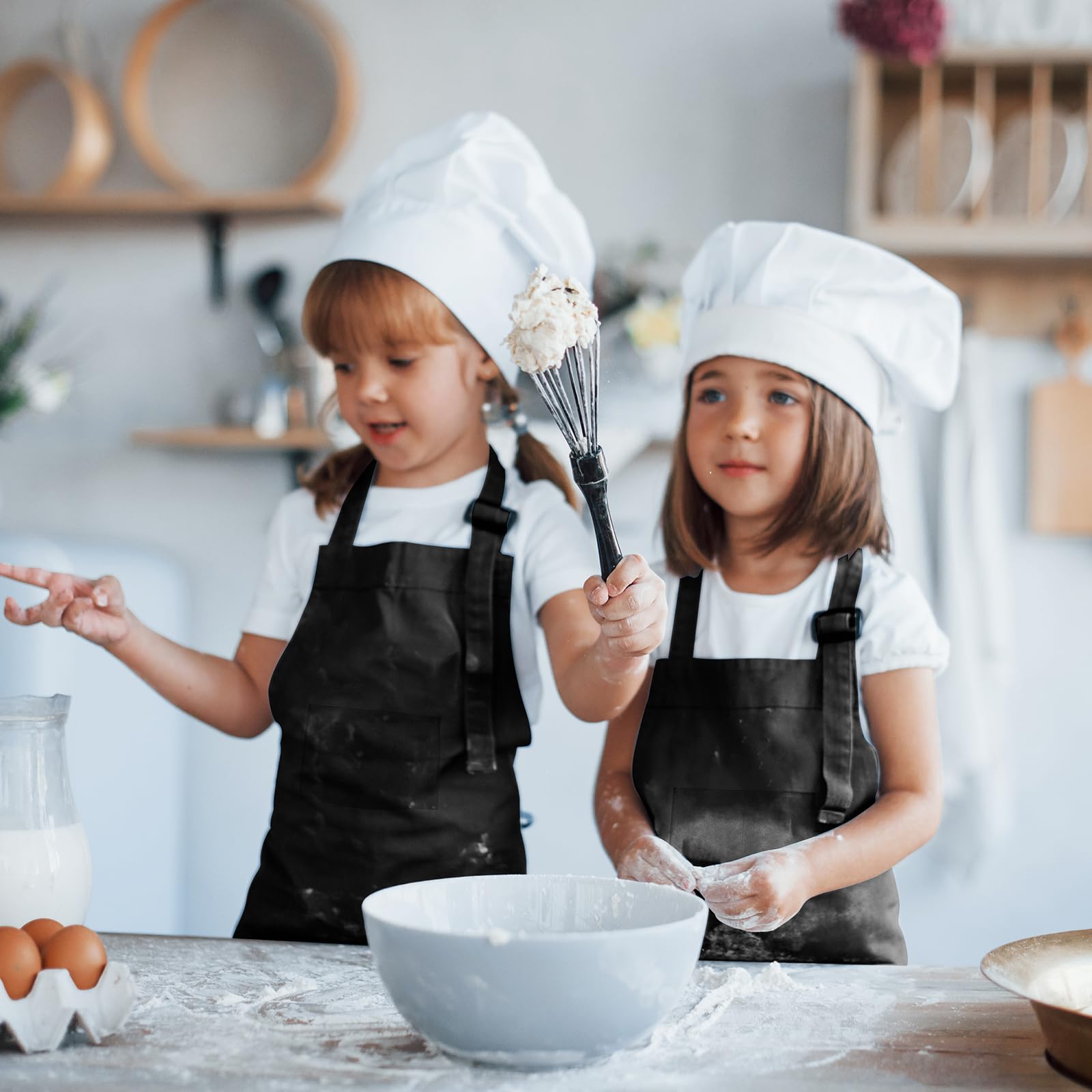 BOUBONI Grembiule per bambini, con 2 tasche, regolabile, da chef, per pittura, cucina, pasticceria, pittura e artigianato