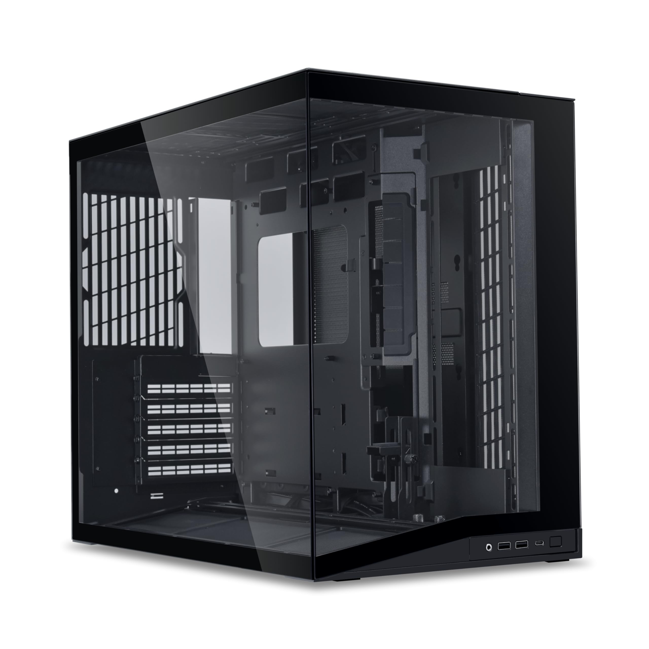 Lian Li O11 Dynamic Mini V2 Caja PC, Negro, Torre Media ATX Compacta con Diseño de Doble Cámara, Vidrio Templado y Diseño Modular