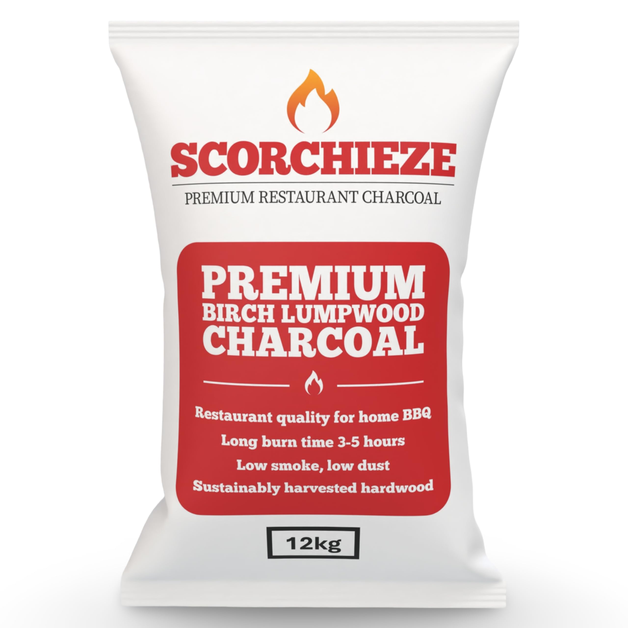 Scorchieze by WSG 100% Hardwood Lump Charcoal – Natural Wood Flavour, Long-Burning Solid Fuel for BBQ & Grilling (1X 12KG)