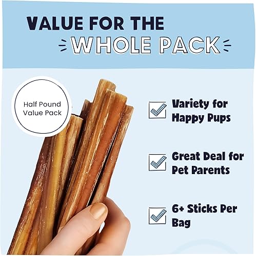 Miniatura 4 de Pawstruck All-Natural 7" Bully Sticks for Dogs - Best Long Lasting, Rawhide Free, Low Odor & Grain Free Dental Chew Treat - Healthy Single