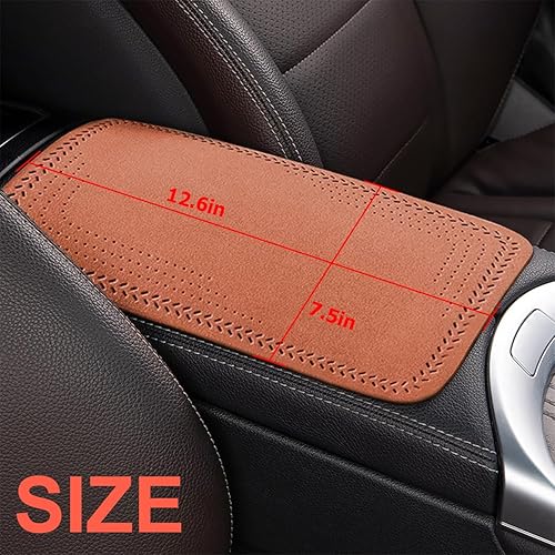 Miniatura 2 de zipelo Almohadilla de almacenamiento para reposabrazos de automóvil, funda de consola central de gamuza, tela de algodón lavable agradable a la