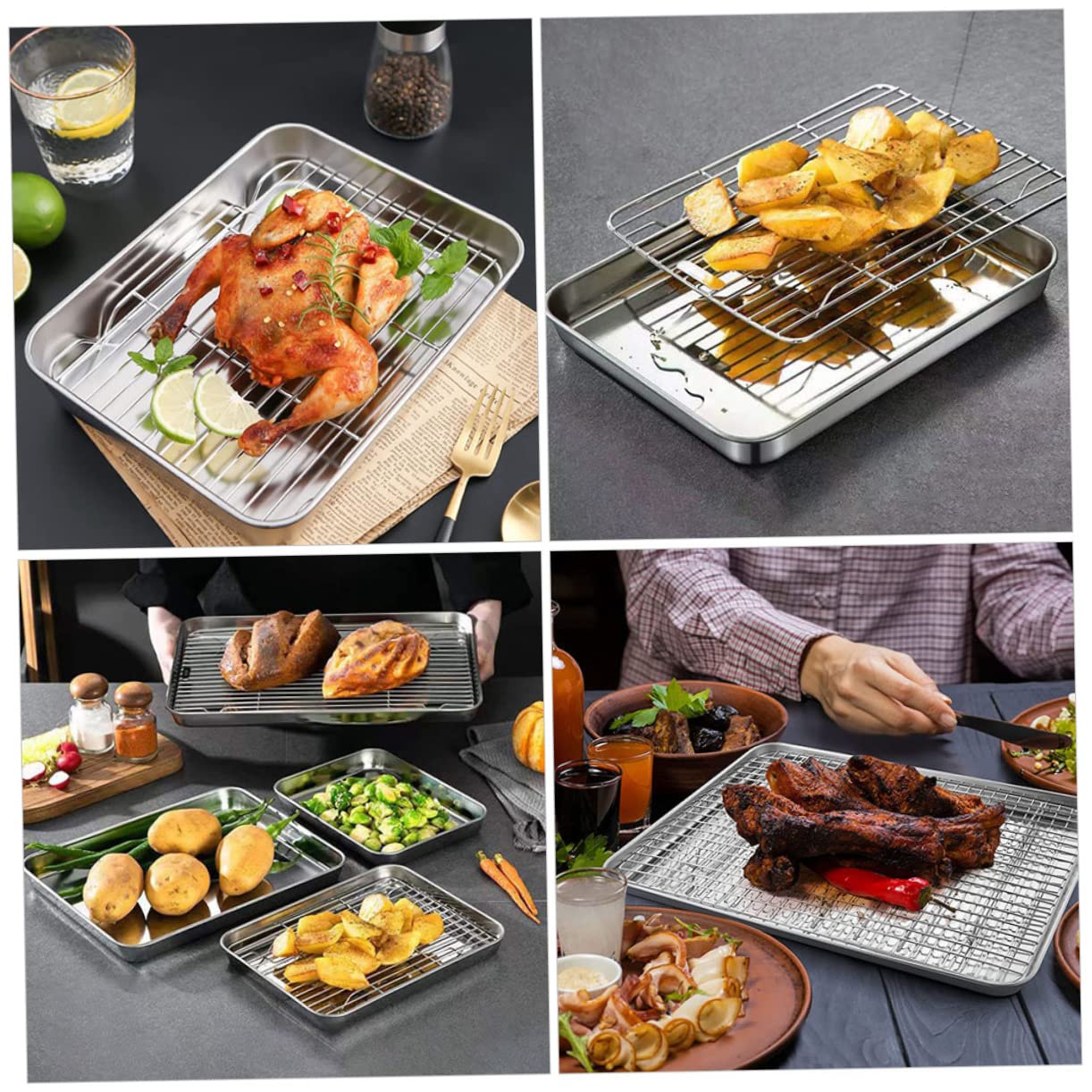 BESTonZON 1ensemble Plaque De Cuisson Antiadhésive Refroidissement Accessoire De Pâtisserie Multifonction Pour Cuisson Au Four Et Camping Facile à Nettoyer Et