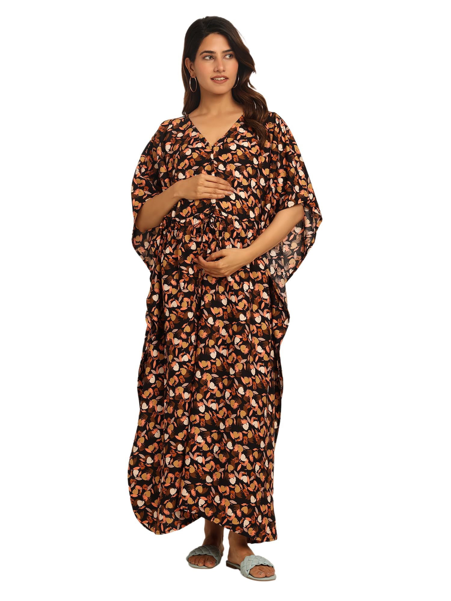 craftbazar Women's Maternity Nursing Kaftan, Breastfeeding Kaftan-picture-36