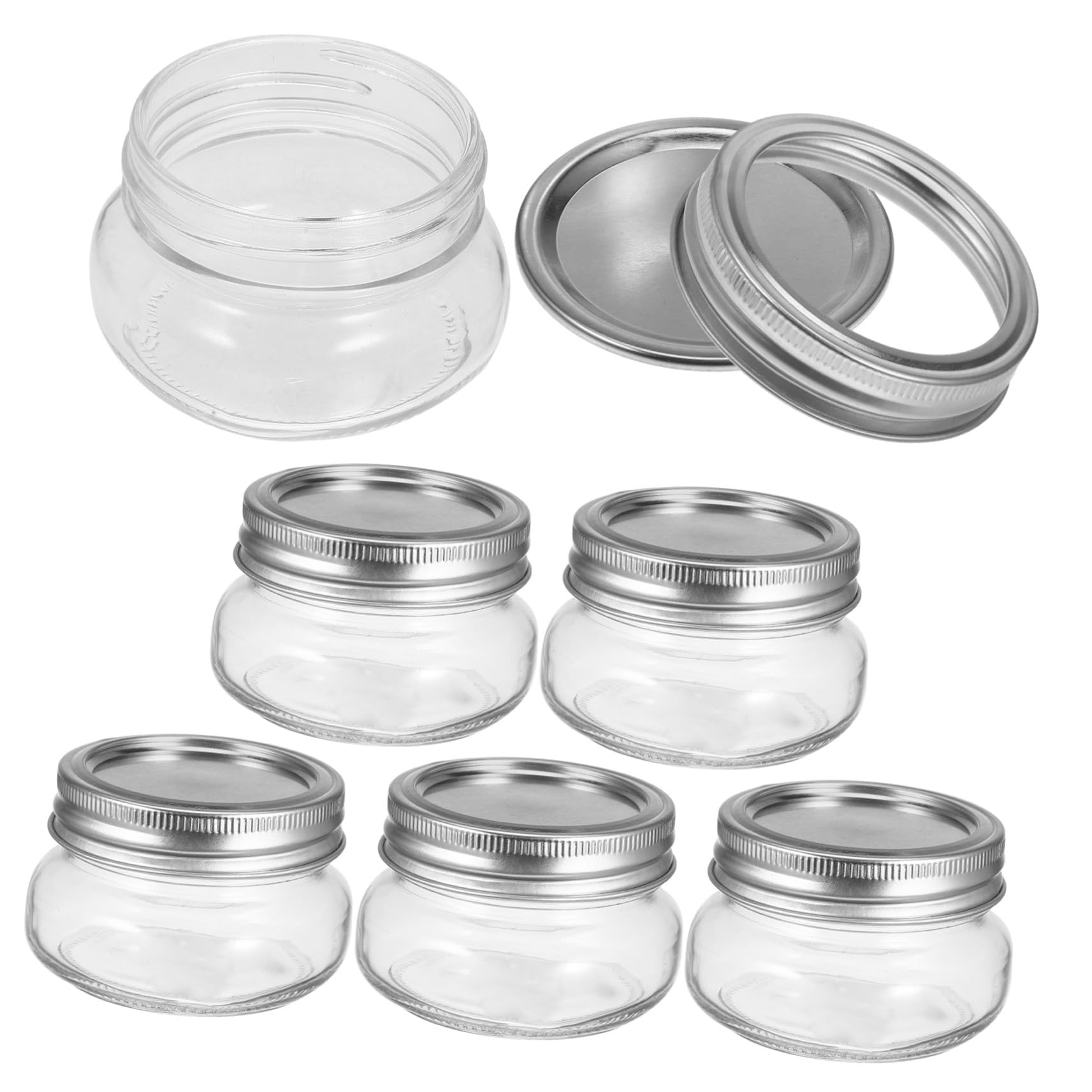 6stücke Mason Jars Gläser mit Deckel Wiederverwendbare Kleine Einmachgläser aus Glas für Lebensmittel Tee und Kosmetika Praktisch und Abdichtend