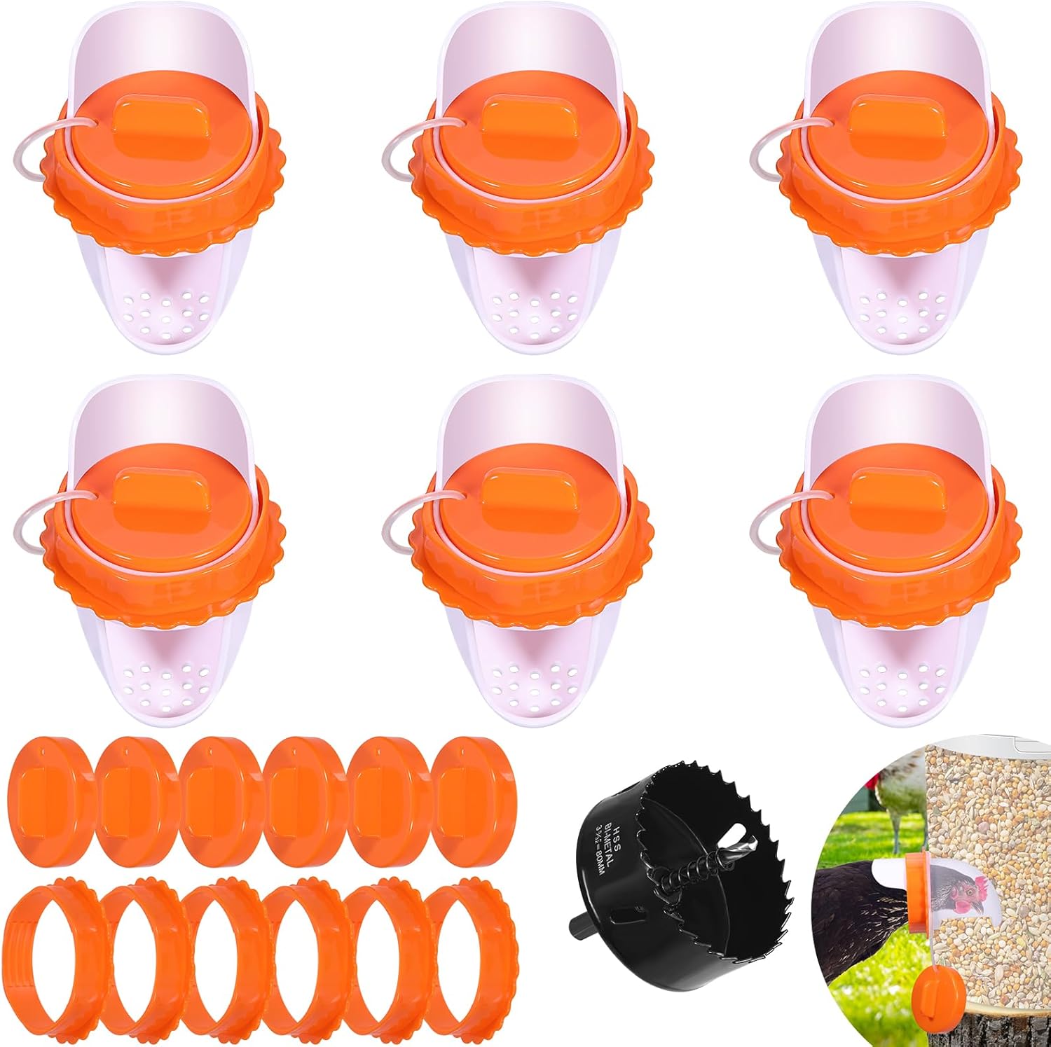 SEMEGI Chicken Feeder No Waste, Automatic Chicken Feeder