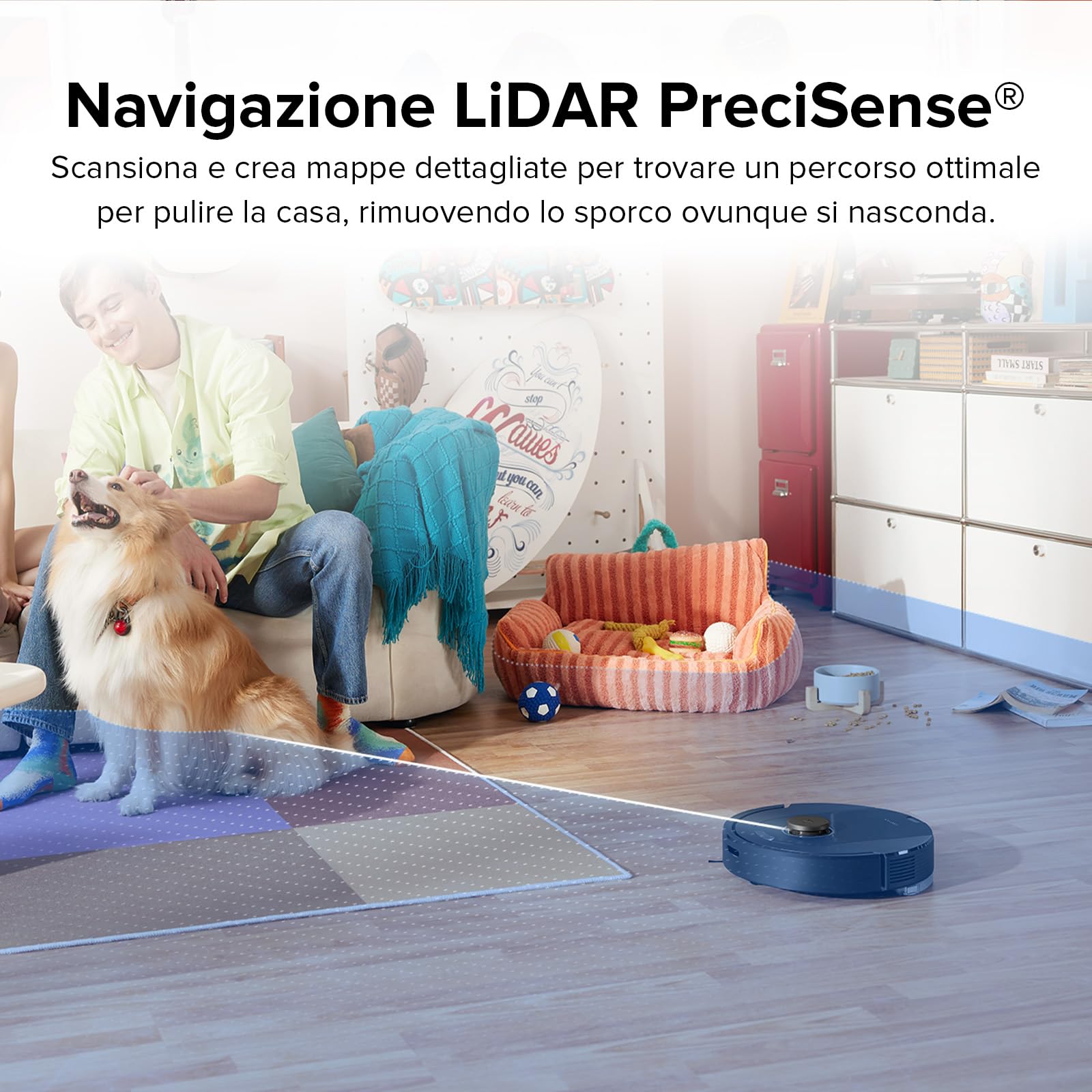 roborock Q5 Pro Robot Aspirapolvere Spazzola DuoRoller, 5500Pa, 770ml Cestino della Polvere, 180ml Serbatoio, Autonomia 240min, Aspirapolvere Lavapavimenti Navigazione LiDAR PreciSense, Alexa/APP