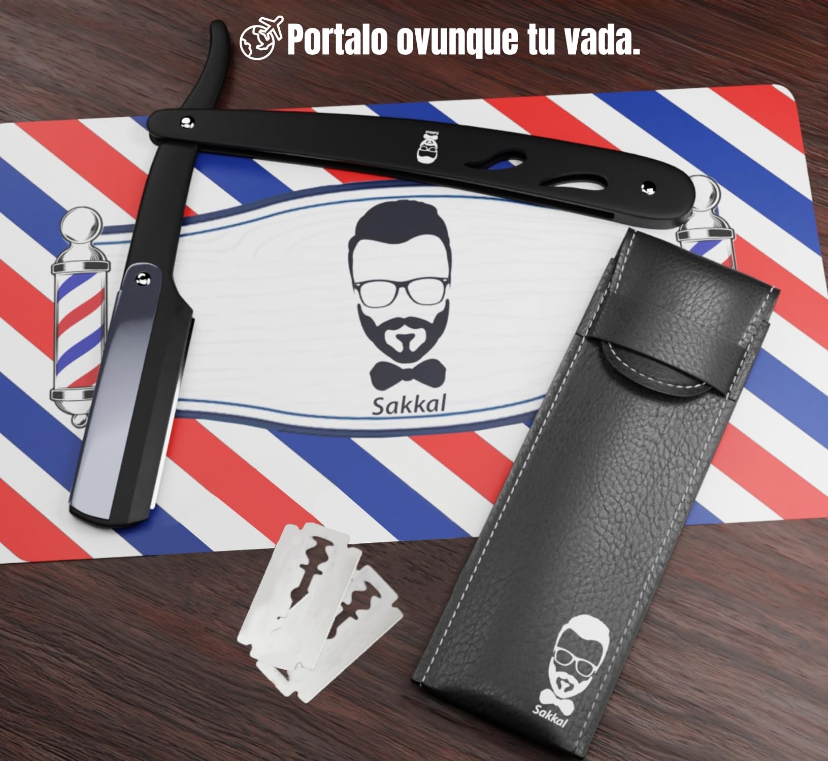 Rasoio a mano libera |20 Mezze lamette |kit barba uomo manuale viso professionale barbuto classico precisione vintage tradizionale barbiere lame rasatura