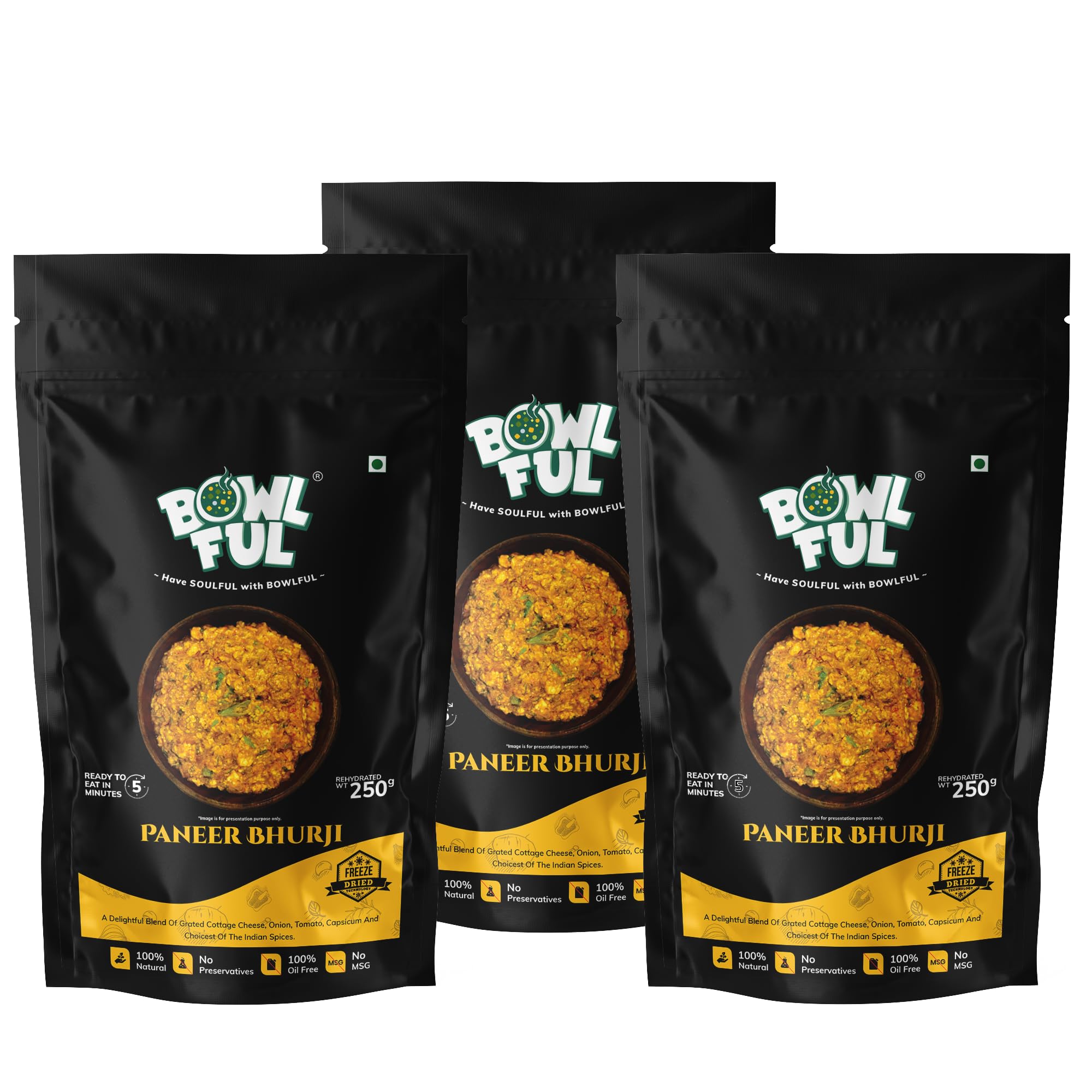 Bowlful Paneer Bhurji, 70 GMS, Protein Rich Paneer with Spices and Vegetables | Pure Natural, Freeze Dried Food (Pack of 3) (B09MQN79QT) Amazon Price History, Amazon Price Tracker