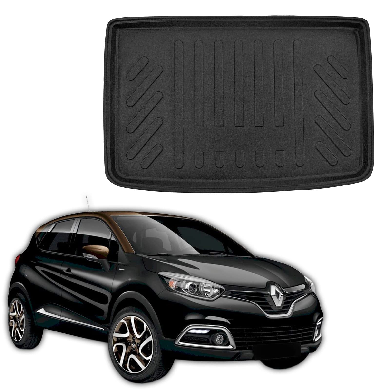 SCOUTT Boot Liner Mat fits Renault Captur 2013-2019, Water Resistant, Pet Friendly Equipment, Anti Slip, Raised edges, Tailored Fit, Easy to Roll and Clean