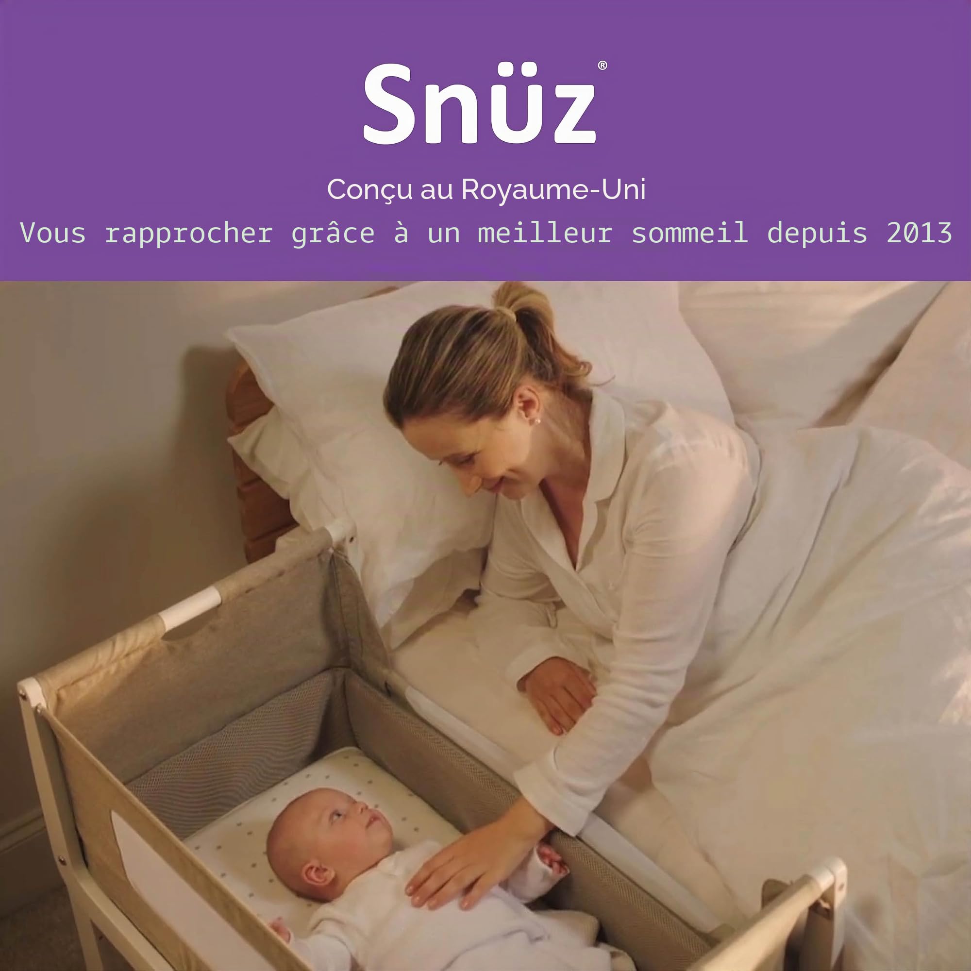 Snüz Draps-Housses pour Berceau de Chevet, Blanc, 280 g, BD028BL