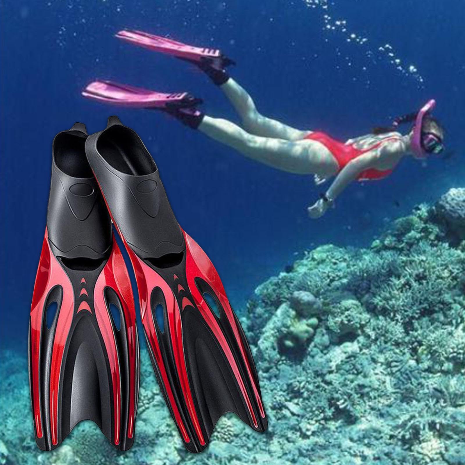 Aletas para Buceo Libre, Ideales para Adultos. Snorkel, mejoran la Velocidad de nado, reducen la Resistencia al Agua, facilitan el Drenaje, ofrecen