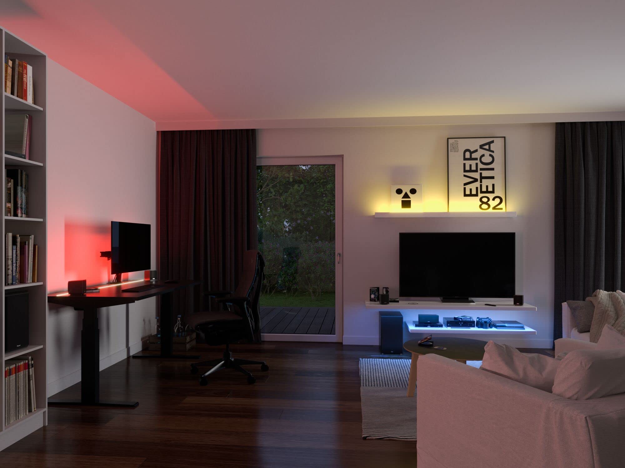 Paulmann 78864 SimpLED LED Strip Full-Line COB Komplettset 3m 22W 990lm 840LEDs/m RGB 24VA dimmbar Weiß Metall
