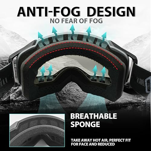 Miniatura 5 de Gafas de motocross OTG, gafas de motocross ATV para hombres, mujeres, adultos, jóvenes, gafas de motocicleta de visión amplia