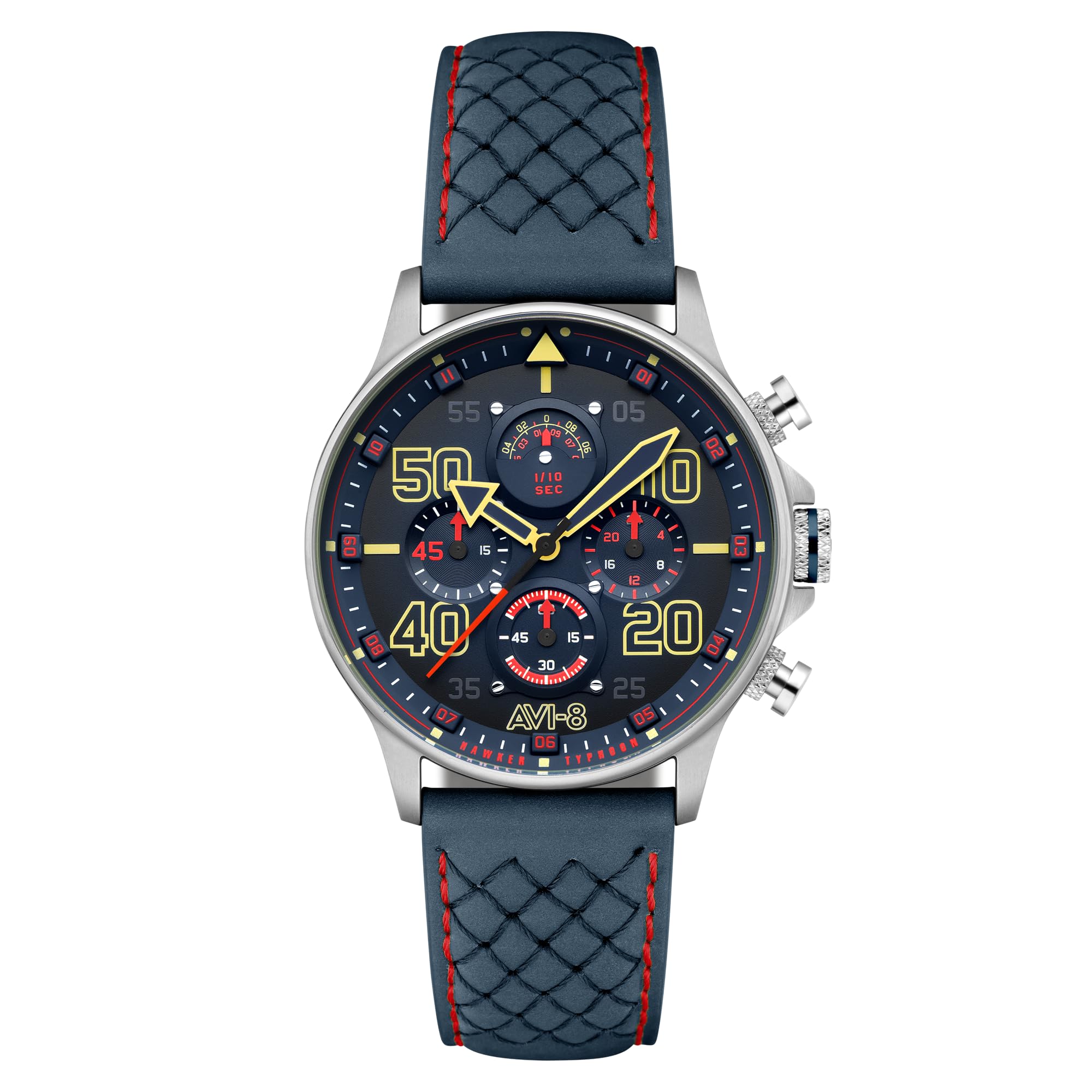 AVI-8 Orologio cronografo Hawker Typhoon Coningham da uomo 42 mm D-Day 80 edizione limitata con cinturino in pelle AV-4093