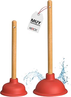 Nirox Juego de 2 Desatascador ventosa de 110 y 140 mm de diámetro - Desatascador émbolo de inodoro (W...
