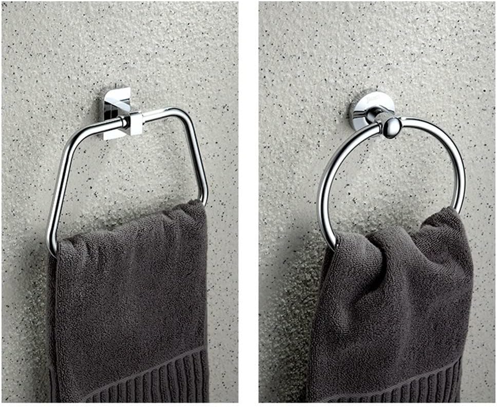 LSLYTQ Brass Bathroom Towel Ring, Light Luxury Round Towel Rack, Hand Towel Holder, Bathroom Wall-Mounted