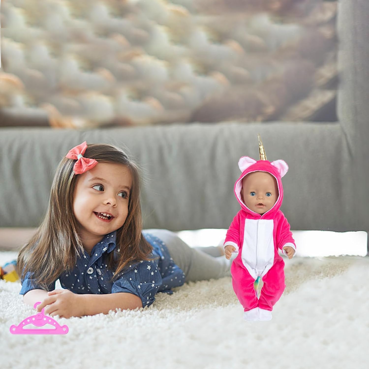Conjunto De Ropa Para Muñecas Bebé 35-43 Cm - Vestido Amarillo, Fácil De Poner, Tela Suave, Para Niños Y Niñas