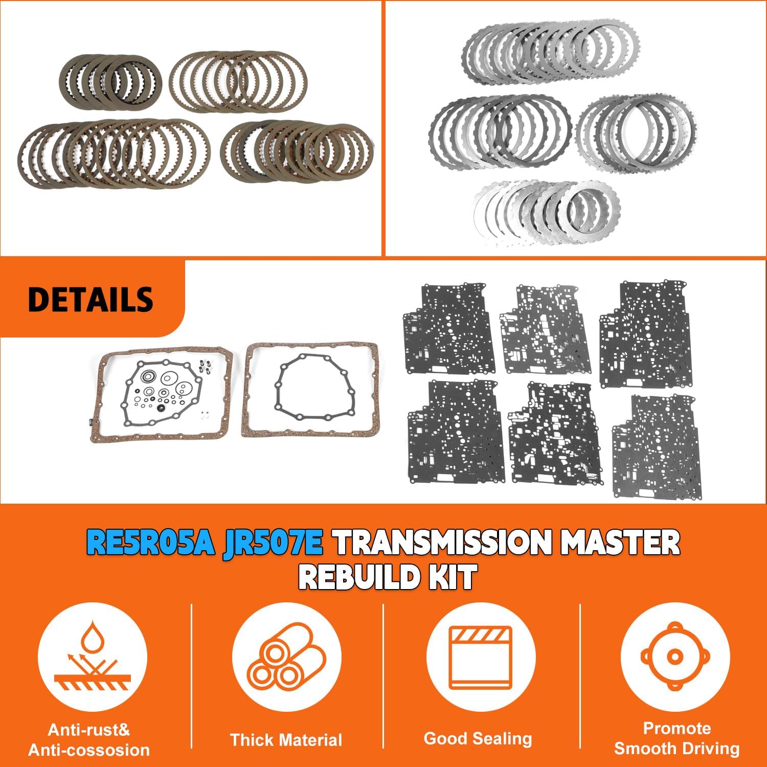 PANGOLIN RE5R05A Transmission Master Rebuild Kit fits for NI-SSAN Frontier Pathfinder Suzuki Equator Armada 2.5L 3.5L 4.0L 4.5L 2002-UP 5 Speed Automatic transmission Parts