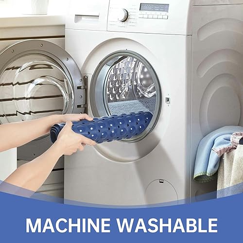 Miniatura 5 de Tapetes para bañera de ducha, tapete de baño antideslizante de elastómero termoplástico de 39 x 16 pulgadas, tapete de baño extra largo, tapete para