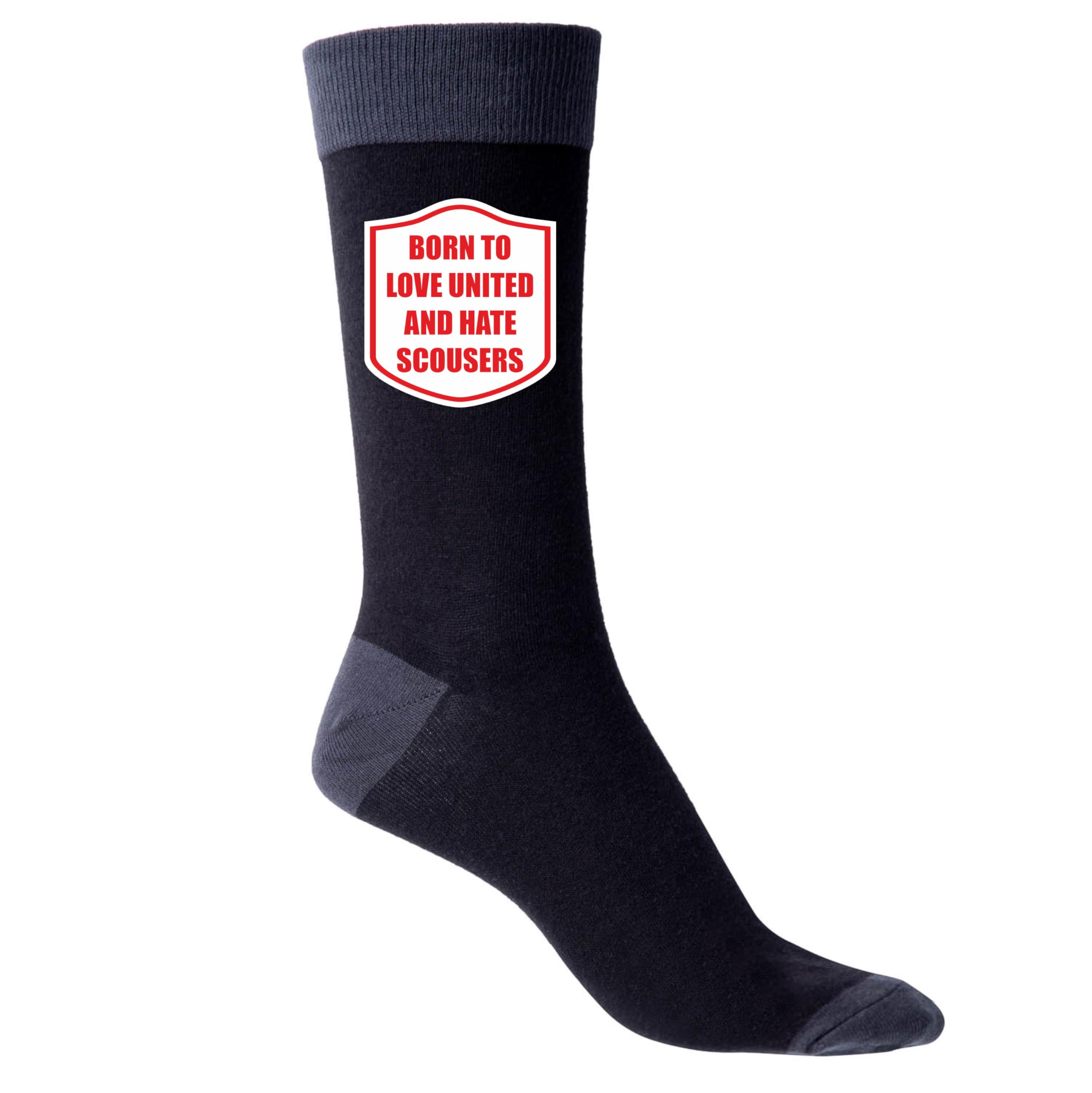 Print4U Love United Hate Scousers Men's Black Socks Funny Football Joke Present