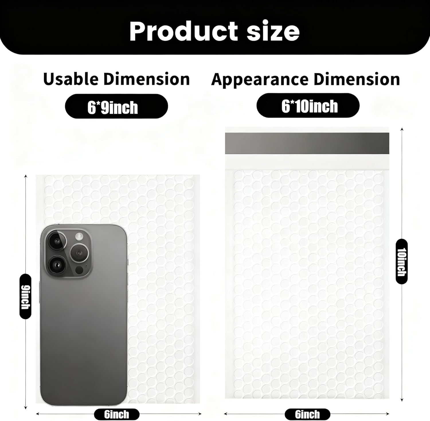 6×10" Inch Bubble Mailers 100 Pack Waterproof Padded Envelopes Self Seal Adhesive Shipping Bags for Mailing Cards Jewelry Makeup and Small Business Packaging