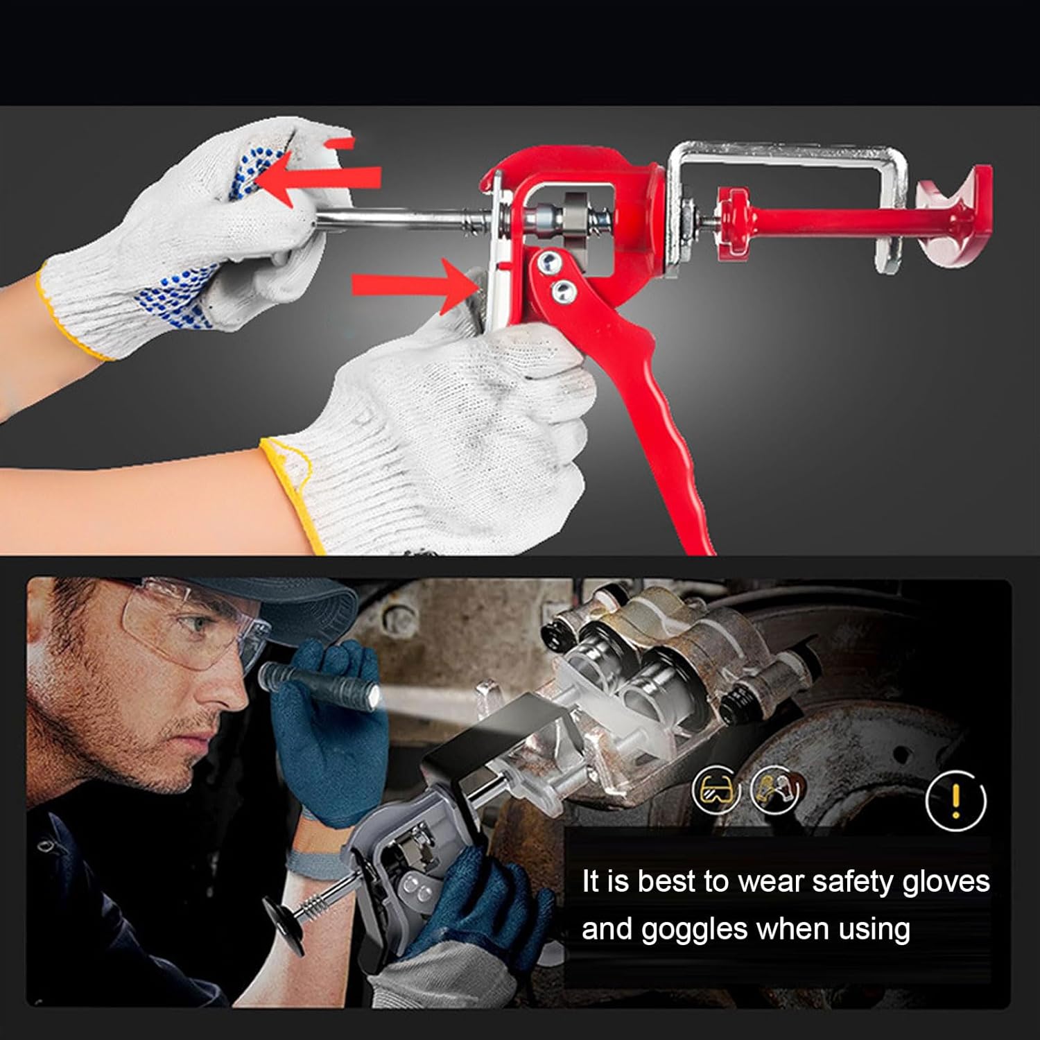 Speedy Brake Pad Spreader, Brake Caliper Compression Tool Piston Disc Brake Caliper Tool Compatible with Most Cars and Light Trucks