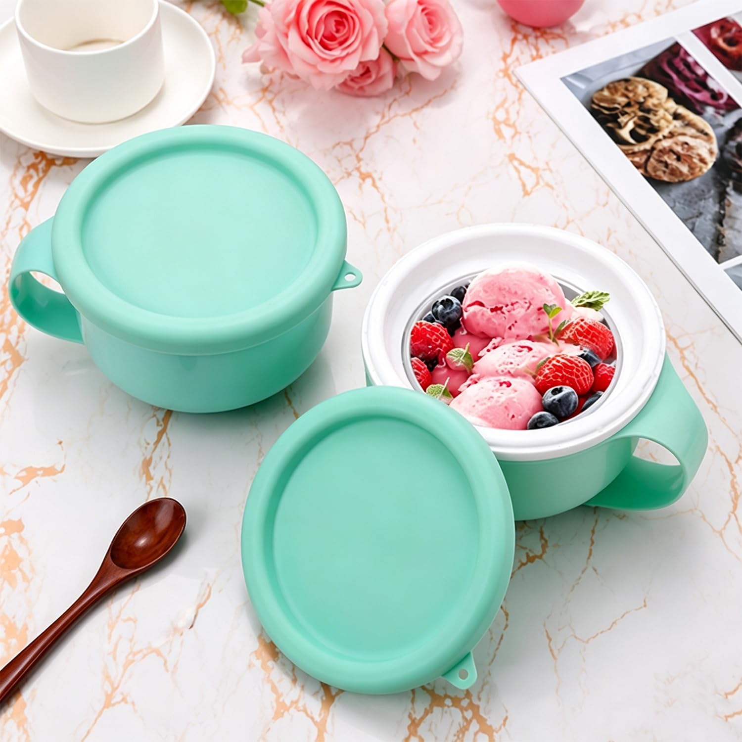 2pcs Silicone Lids for Dash My Mug, 5.9in BPA-Free Silicone Bowl Covers