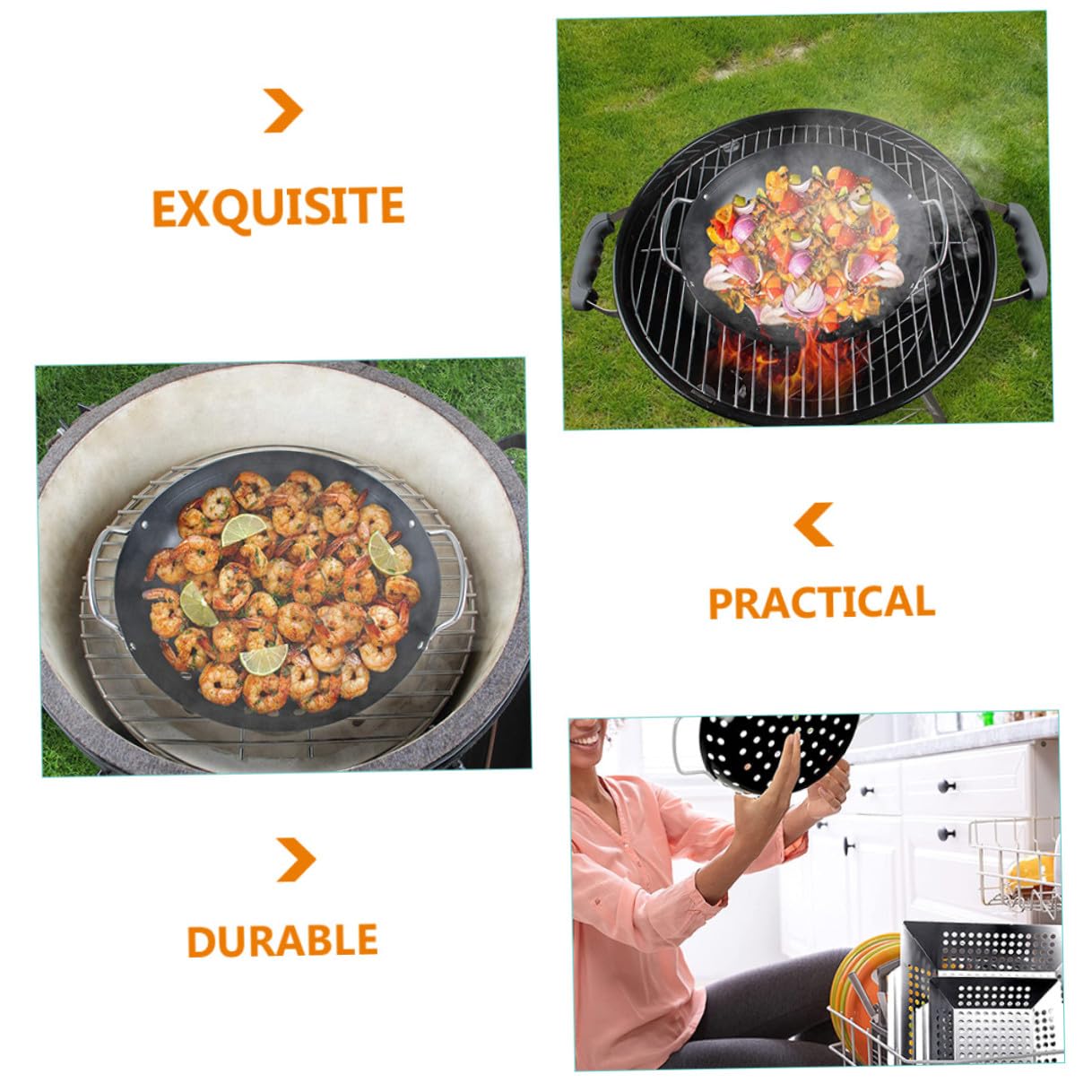 Alasum Cestello per Griglia Antiaderente e Comodo Wok per Grigliare Verdure, Resistente All’usura, per Barbecue All’aperto e Cucina Indoor, Facile da Pulire e Pratico per Buffet
