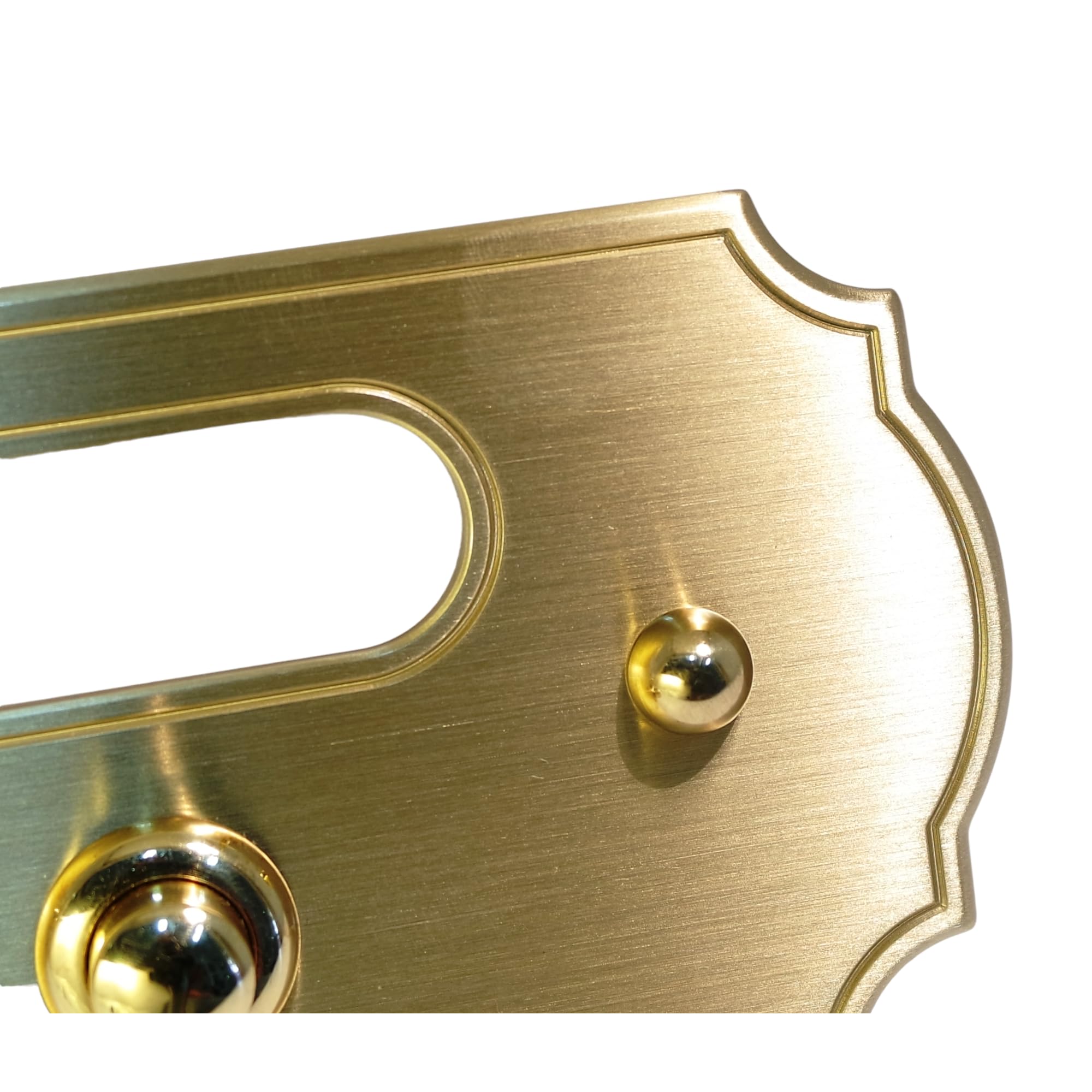 Neroni Mameli Placca Campanello in Ottone Satinato per Esterno abitazione - Porta Ingresso Casa, con Pulsante Elettrico - Modello Adriano - Made in Italy