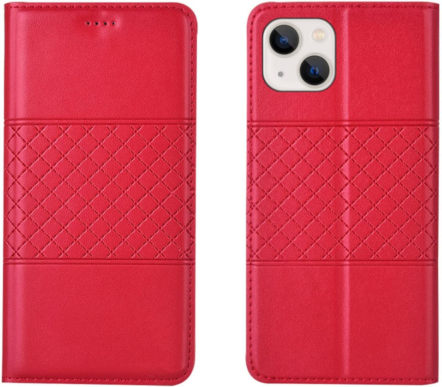Funda de piel para iPhone 14 ideal para viajar con tarjetero y función de pie 7