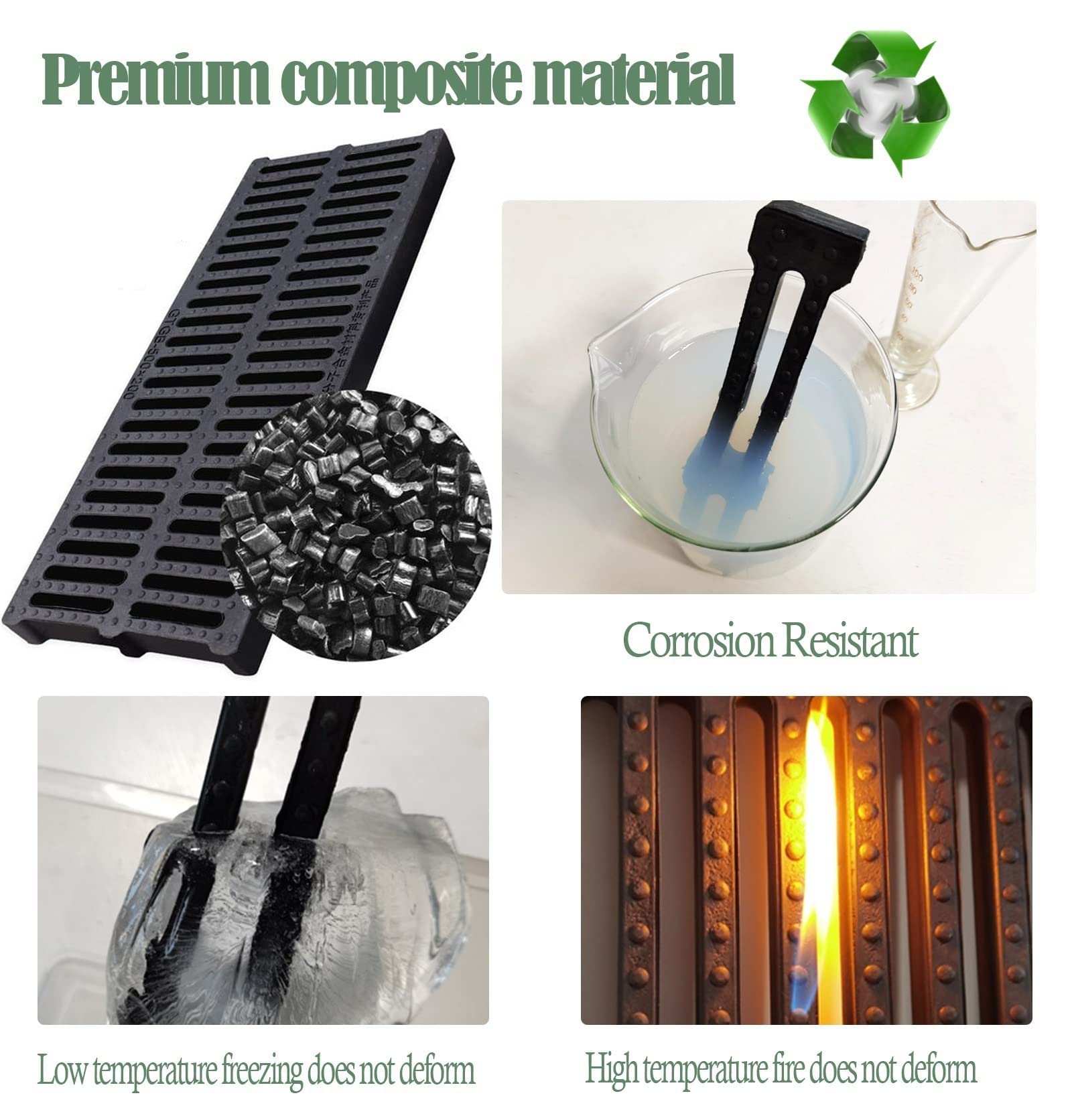 Earnmore Caniveau Exterieur Grille de Drainage, Grille Caniveau, Systèmes De Drainage, Caniveau Exterieur, Caniveau Terrasse, Jardin Grilles, pour Cour, Route, Parc,50x20x2cm(19.7x7.9x0.79in)