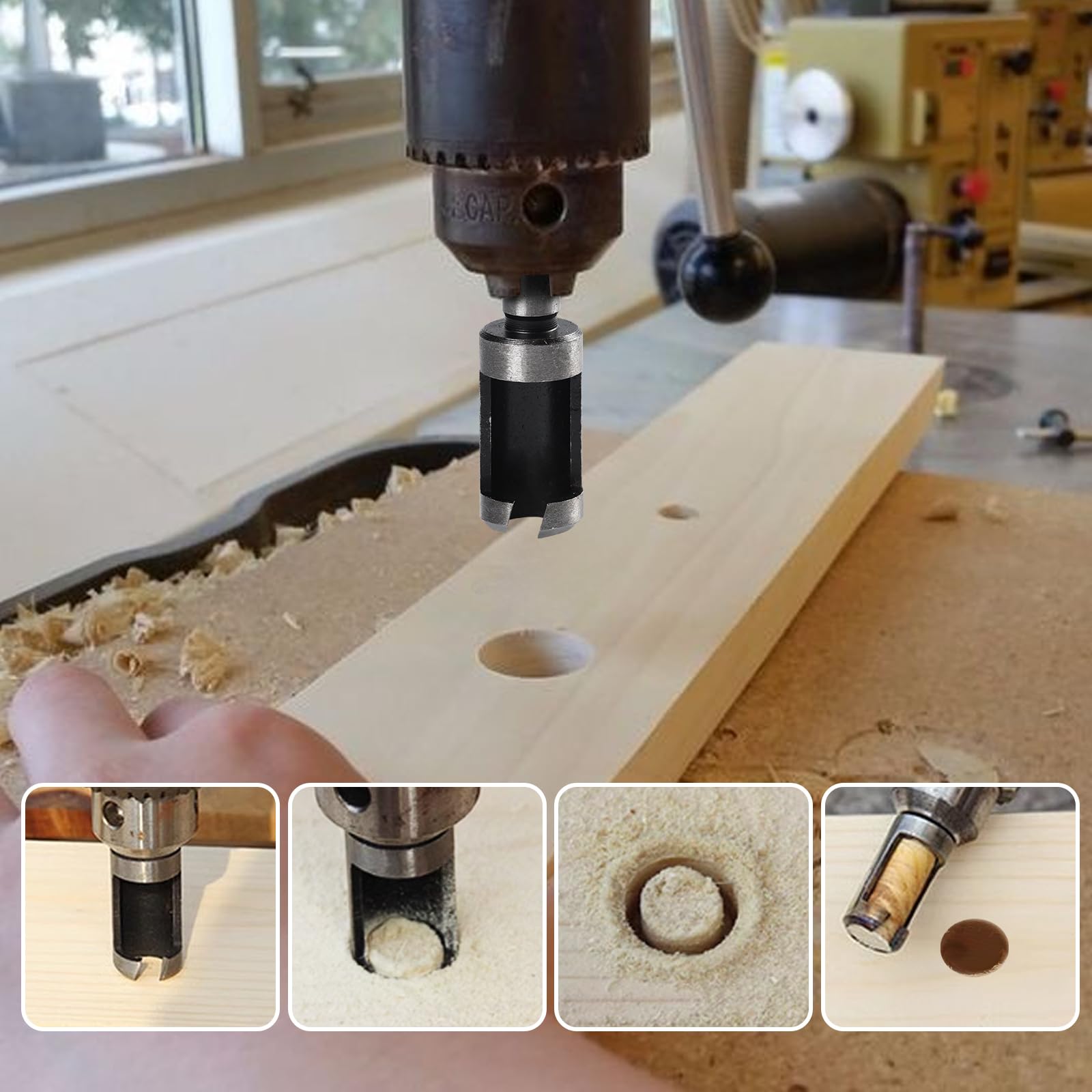 Wood Plug Cutter Set - 8 Pieces Drill Bits -5 Wood Plug Cutter Set - 8 Pieces Drill Bits -5