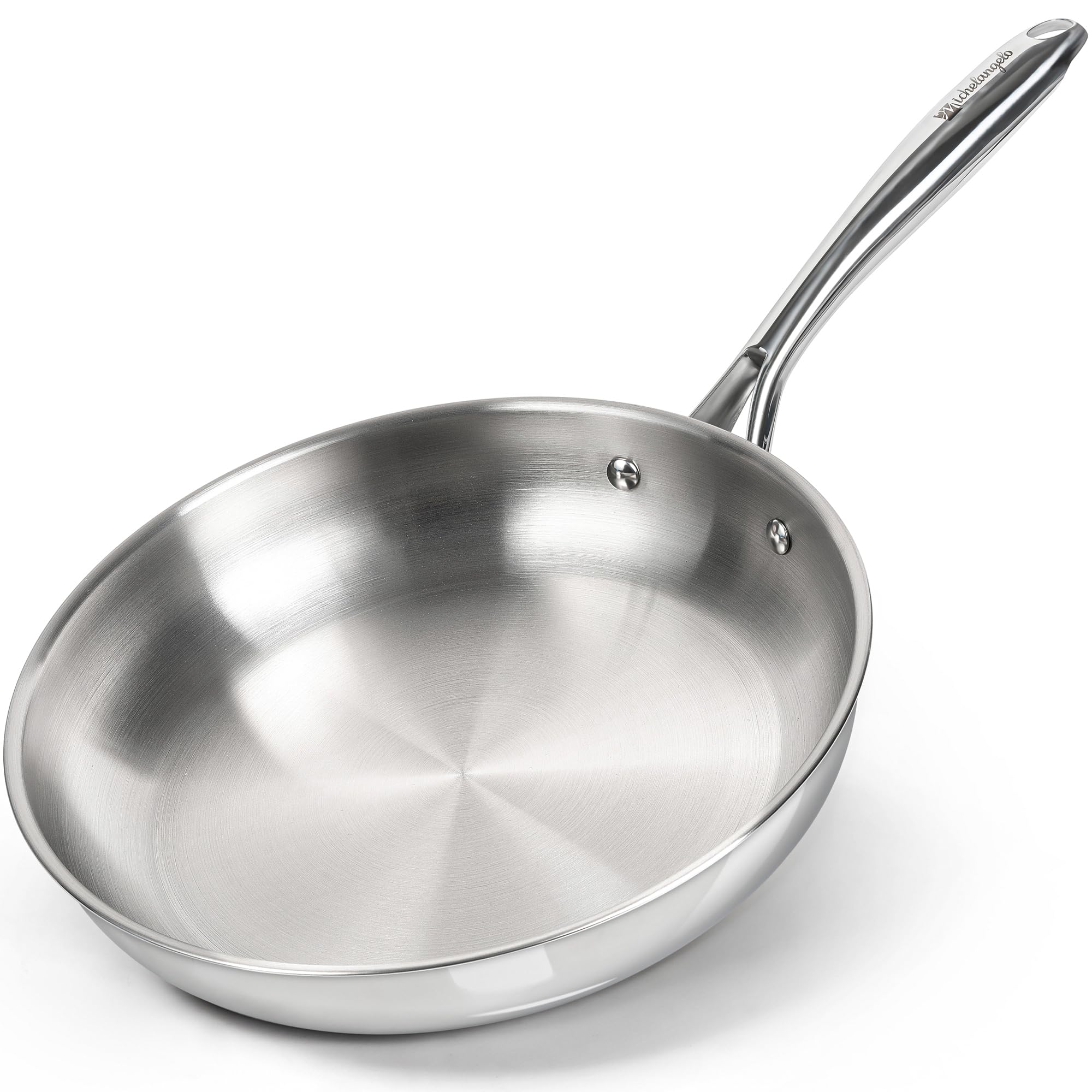 MICHELANGELO 26cm Stainless Steel Frying Pan for Induction, Triply Base