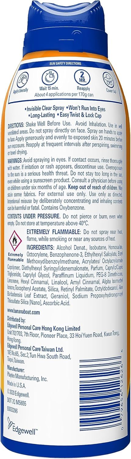 Banana Boat Continuous Spf#50 + Spray Sport 6 Ounce (Powerstay) (177ml) (3 Pack)
