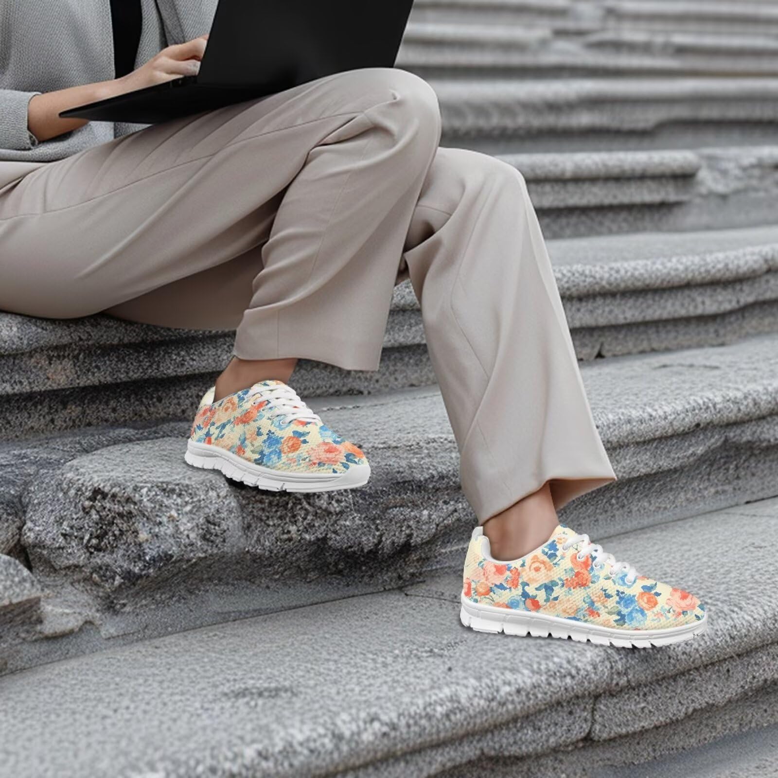 Scarpe da ginnastica da donna, alla moda, da corsa, con bandiera del Regno Unito, traspiranti, per tennis e camminata