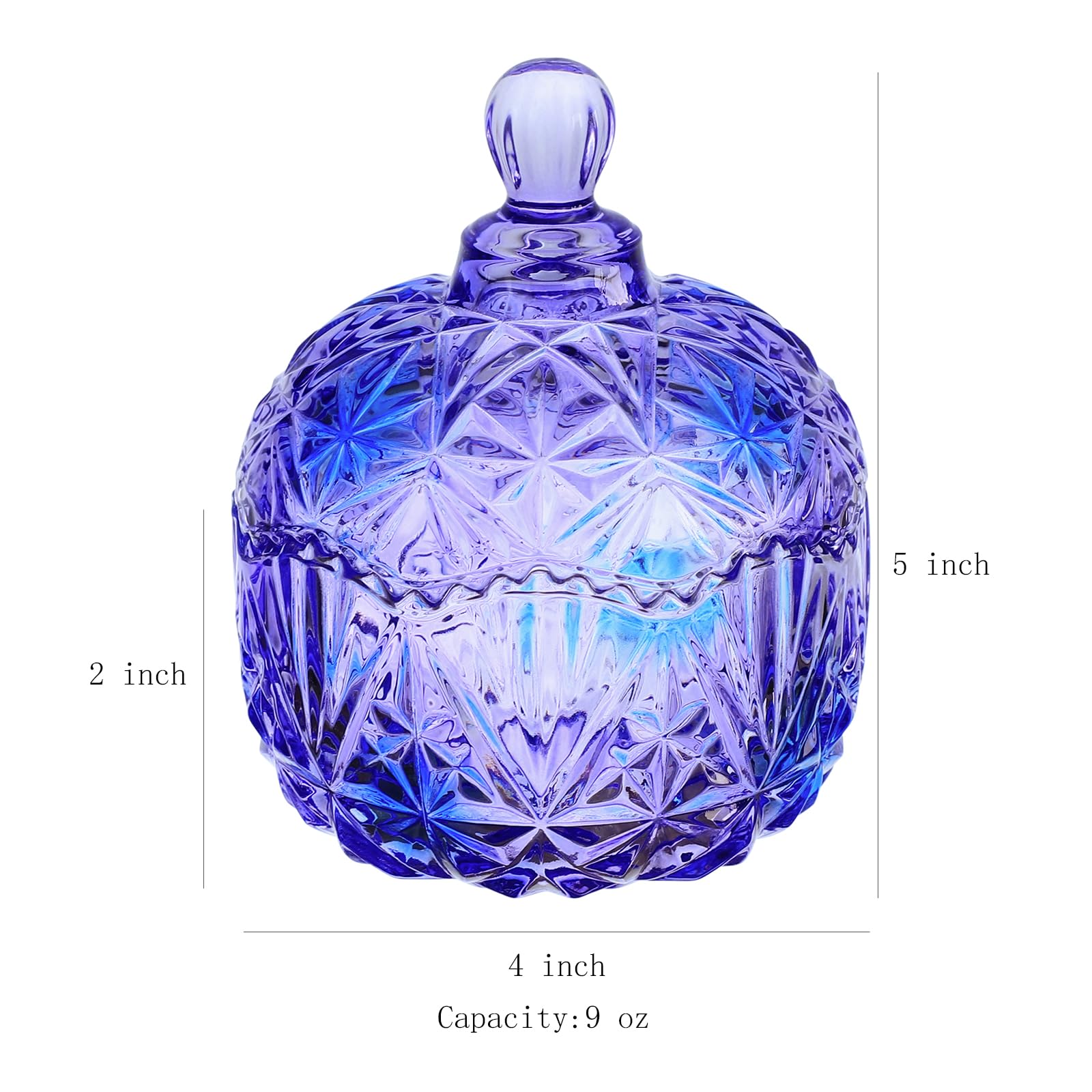 Gaolinci Vintage European Royal Glass Jar, Candy Jar with Lid Small Item Storage Jar (Purple Glaze)