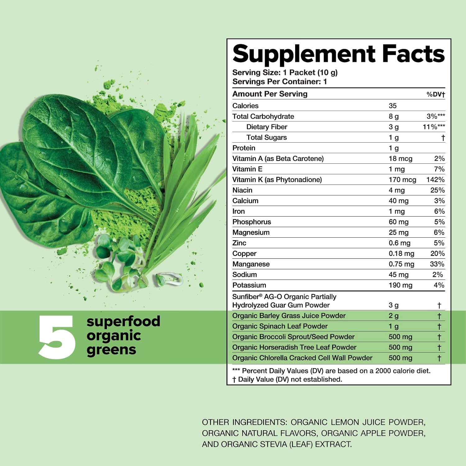 Complement Daily Greens Powder, Super Greens Powder Superfood- Wholefoods, Organic Chlorella, Barley Grass Juice, Broccoli Sprouts- Immune Support, Brain Health, Metal Detox- Single Serving Sample - Image 4