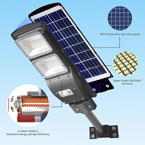 Miniatura 2 de TERSOPA Paquete de 2 luces solares para exteriores  Luz de estacionamiento de 1200 W, luz solar LED de grado comercial de 6500 K con sensor de