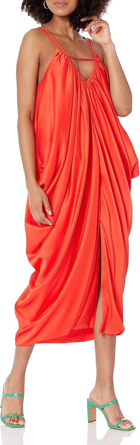 The Drop Women's Fiesta Side Cowl Dress by @jalisaevaughn Medium Fiesta