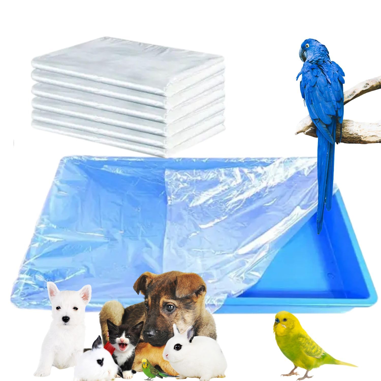 VAYINATO® 50 Pcs(60 * 40 Cm) Disposable Cage Tray Liners – Transparent Waterproof Liner Covers for Pet Cages | Leak-Proof, Hygienic, Easy Clean Liners for Birds, Rabbits, Hamsters, Guinea Pigs-image-21