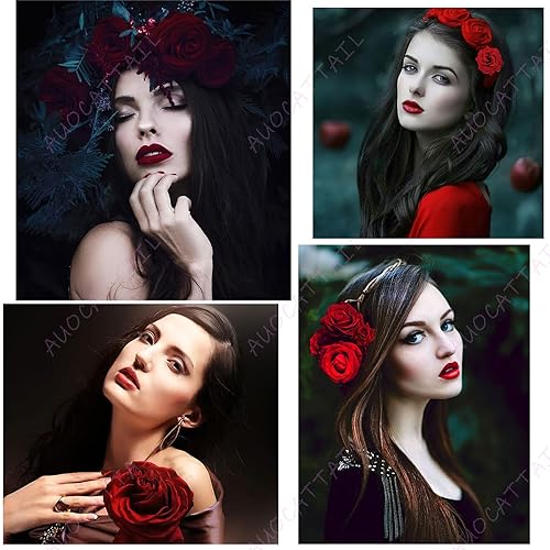 Miniatura 5 de 14 pinzas para el pelo de rosas de Halloween, en forma de U, flores, horquilla, clip gótico, accesorios para el cabello para cosplay, fantasma,