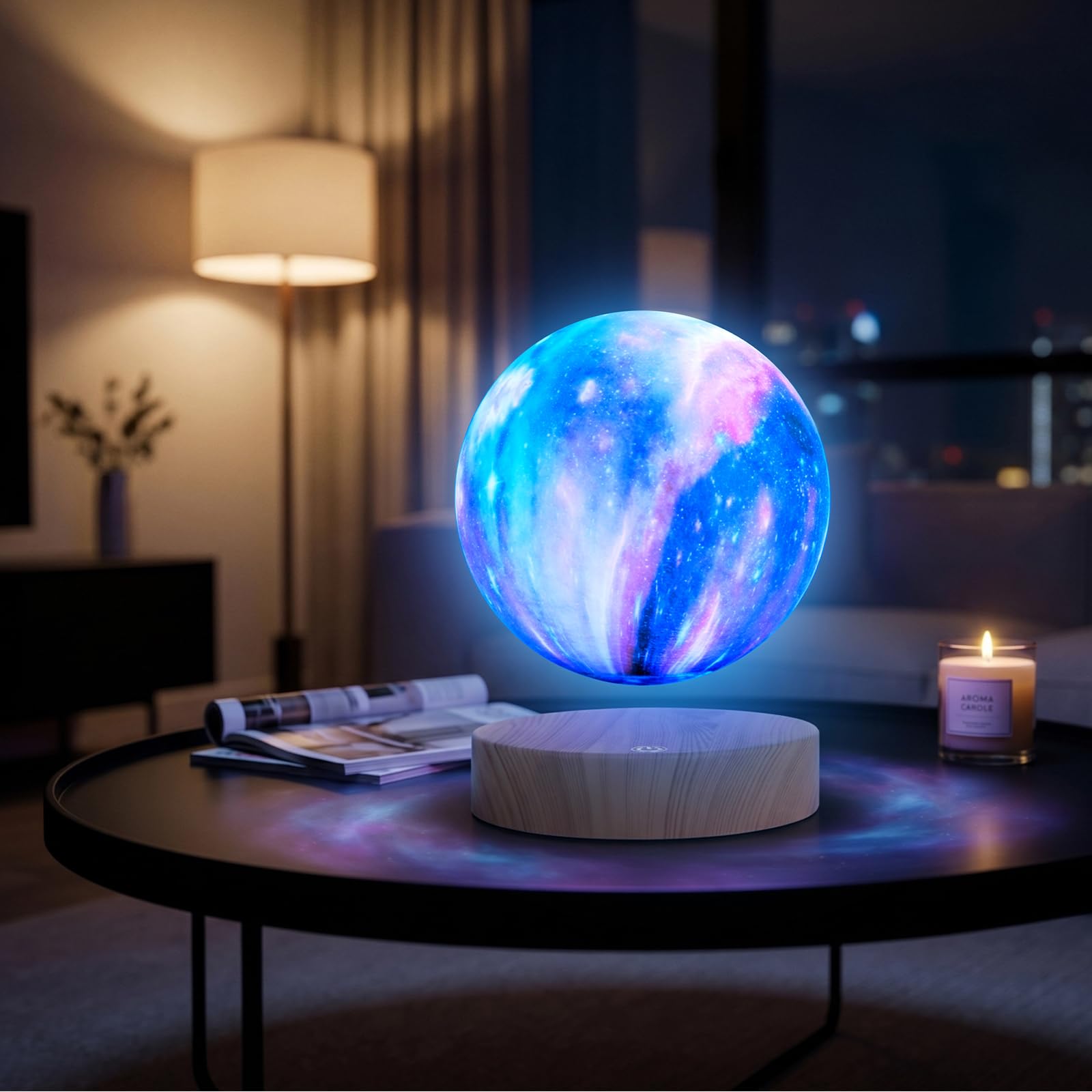 UVEHAS Lampada a luna levitante magnetica, lampada galassia, luna 3D, 16 colori, luce notturna a LED, illuminazione d'atmosfera con telecomando, decorazione da tavolo per casa, scrivania, per donne e