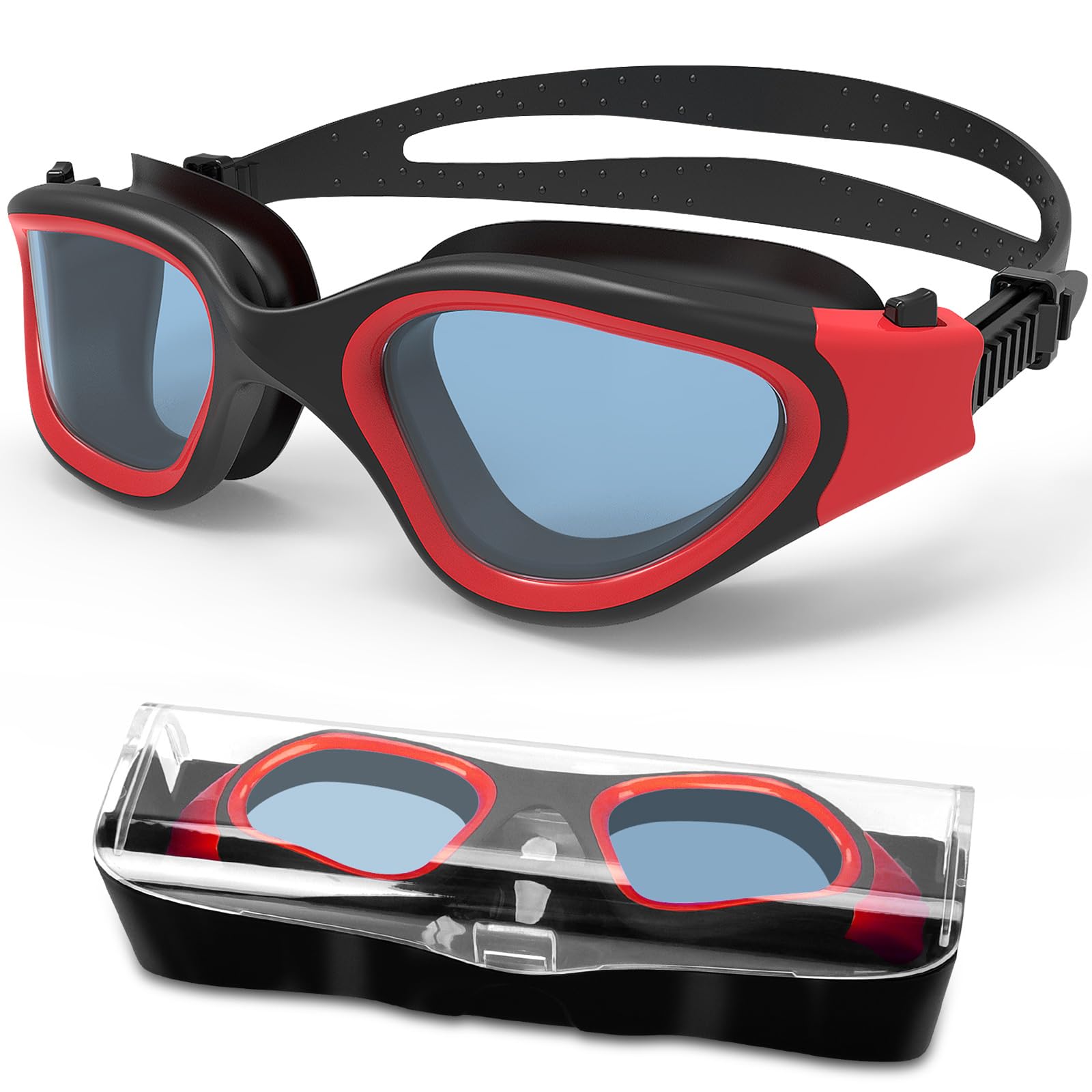 HotSrace Swimming Goggles Anti Fog Anti UV No Leakage,Swim Goggles Soft Silicone Clear Vision Easy to Adjust for Adult Men Women Teenager — image 1