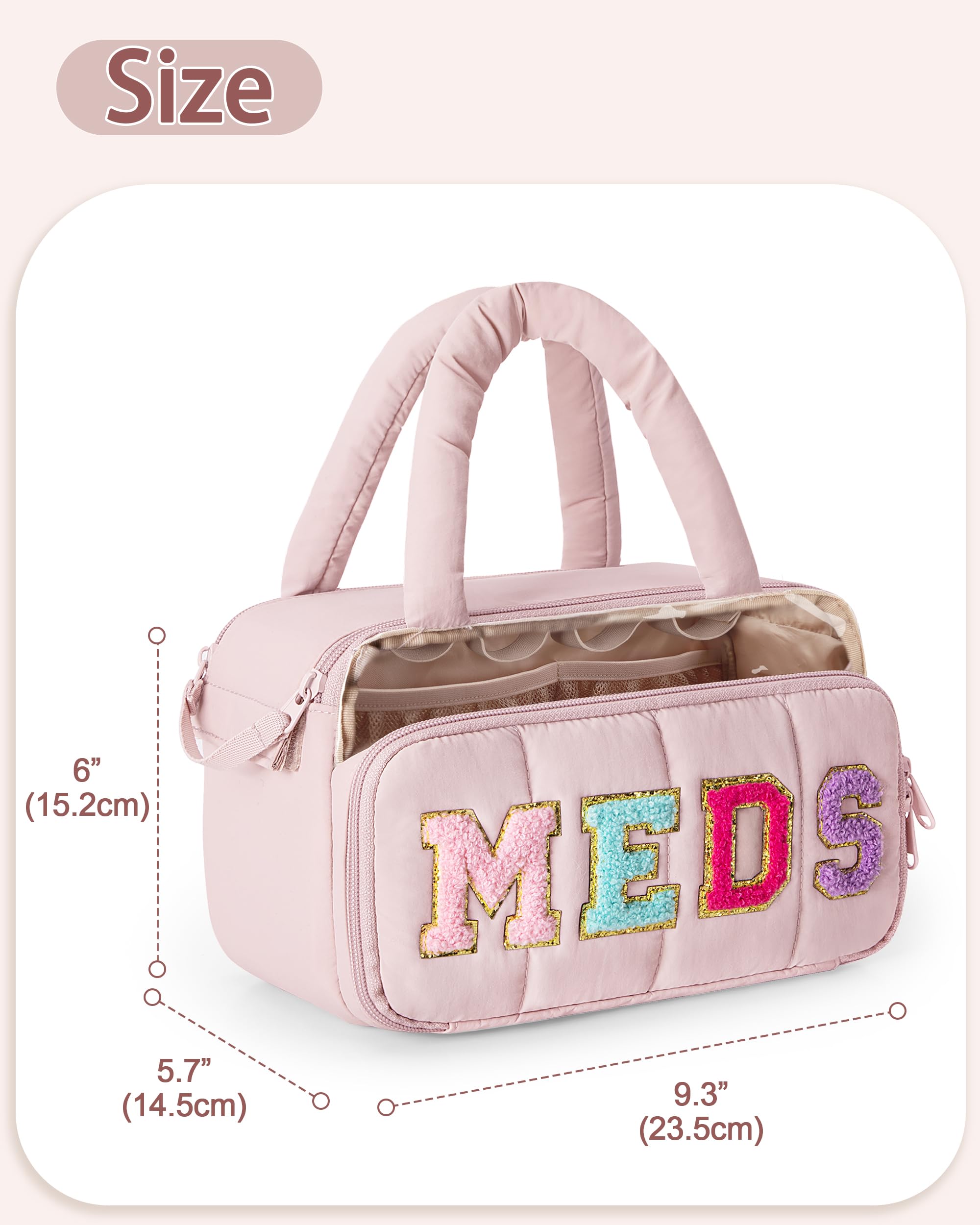Fasrom Sac Infirmiere Liberales avec Lettre en Chenille | Trousse de Premiers Secours de Voyage pour Visite à Domicile en Portant Fournitures Médicales