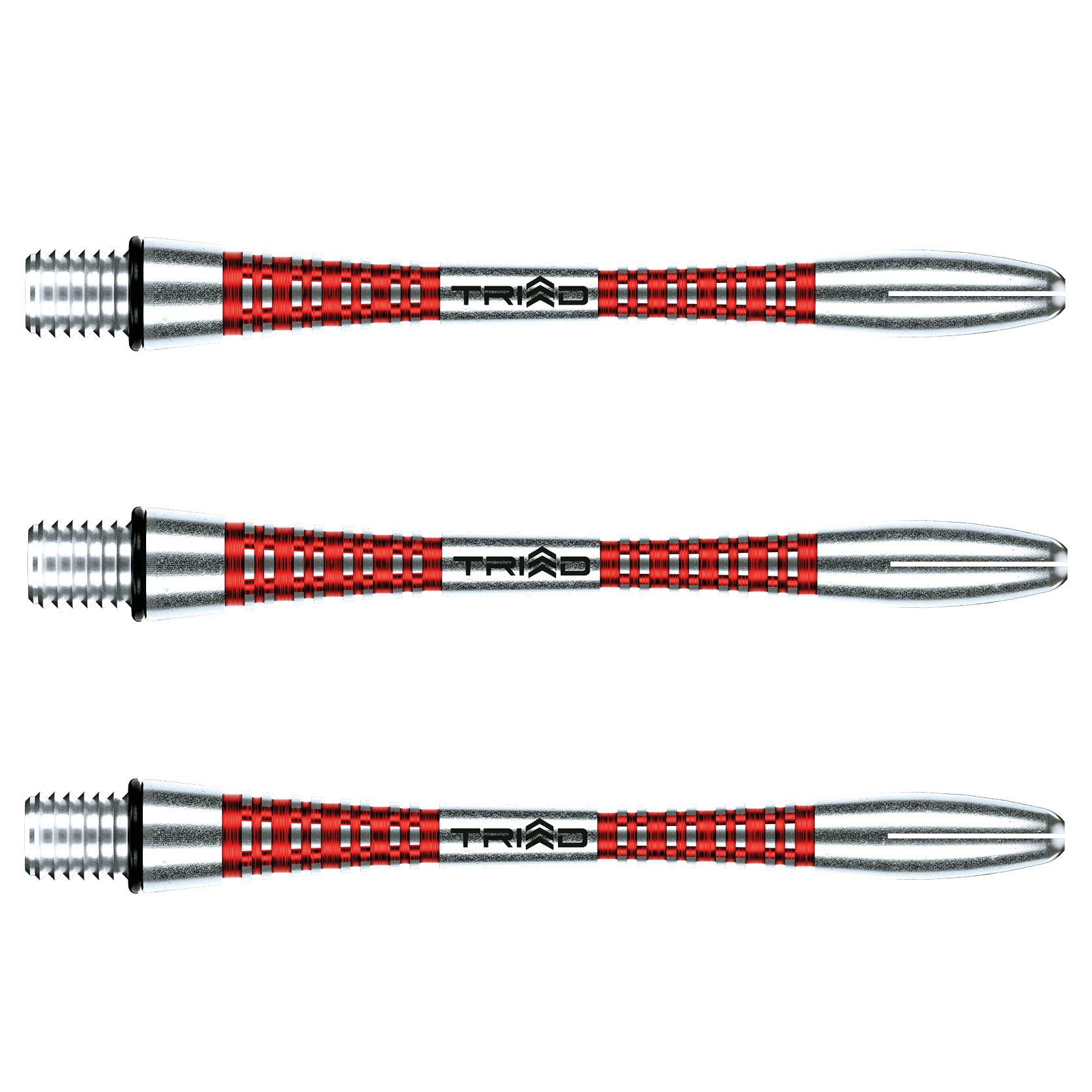 WINMAU Triad Aluminium Dart Stems - 1 set per pack (3 shafts in total) Available in varying colours and sizes (Red, Medium)