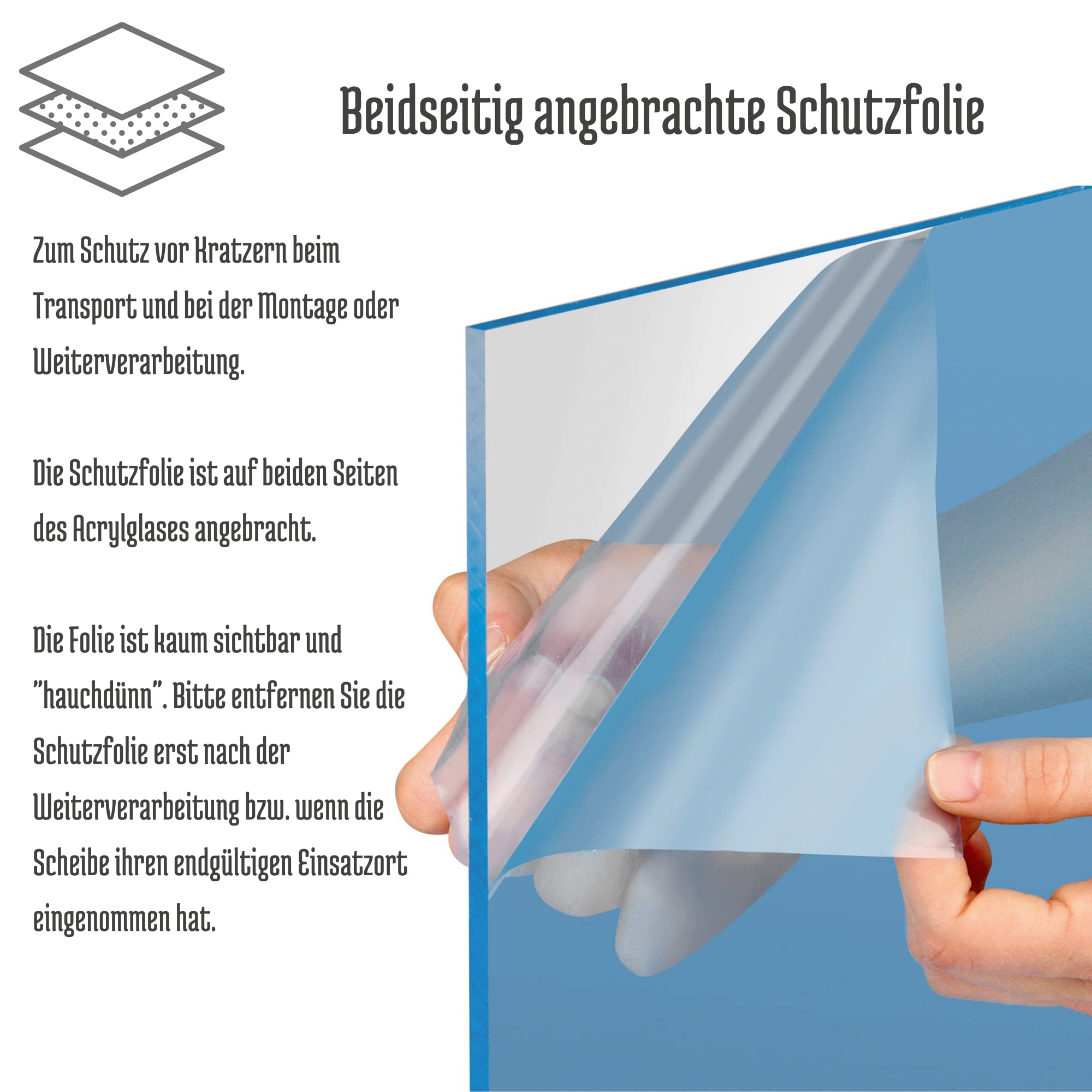 DR24 Acrylglas Platte 80x100 cm Zuschnitt nach Maß 3 mm stark | Hochtransparente Acrylglasplatte, burchfest, UV-restistent in Ihrem Wunschmaß | Acrylglasscheibe beidseitig mit Schutzfolie