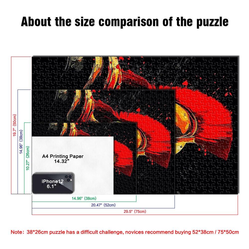 Puzzle 1000 pezzi per adolescenti soldato guerriero spartano Sfida di gioco educativo giocattolo Decorazioni e regali unici per la casa 52x38cm