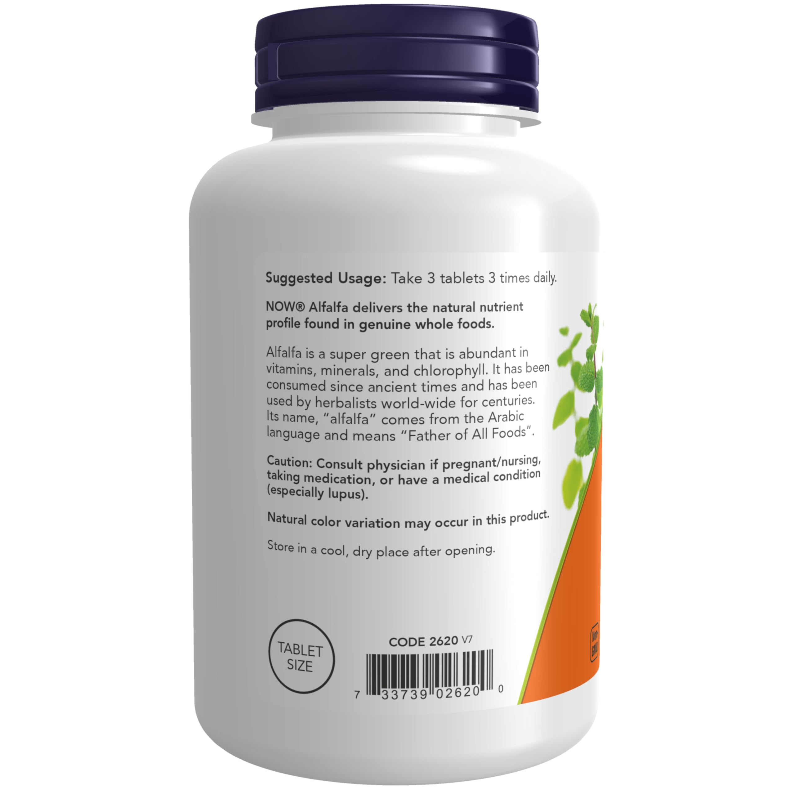 NOW Supplements, Alfalfa 650 mg, Super Green, 250 Tabs — Amazon image 3